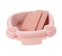 Vaguelly 2 Pièces sous évier organisateurs et stockage portable kitchen bassin à linge nouveau-né trousse bébé trousse enfant planche à laver pour le linge planche à laver en plastique rose