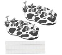 Vaguelly 2 Pièces Support à Ongles Acrylique Pâte Adhésive Support pour Peinture et Entraînement Manucure Design Vache Mignon pour Usage Maison et Salon
