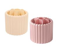 Vaguelly 2 Pièces Support de Pinceaux de Maquillage Rotatif Pot Stylo pour Bureau Organisateur Compact pour Salle de Bain Rangement Multifonction pour Cosmétiques et Accessoires
