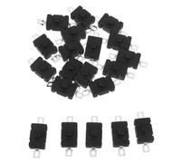 Vaguelly 20 Pièces Interrupteur du Boîtier de Batterie, Micro-interrupteur à Bouton-poussoir de Verrouillage, Plastique Noir, Spst Autobloquant, Compact, pour Réparation Électronique