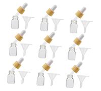 Vaguelly 20pièces Lot De Flacons Compte-gouttes Bouteilles Huile Essentielle Rechargeables Avec Pipette à Pression Pour Voyage Kit Avec Flacons Bois Entonnoirs Pour Remplissage Facile