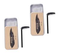 Vaguelly 2ensembles Savon à Sourcils Transparent Non-fading Kit Brosse Cire Fixatrice Naturelle Pour Style
