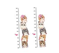 Vaguelly 2pièces Autocollants Muraux de Hauteur Forme de Chat Stickers Décoratifs pour Maison Autocollants pour Garçon Fille Murs Fenêtres