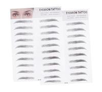 Vaguelly 2pièces Autocollants Transfert Sourcils Imitation Cheveux Noir Stickers Sourcils Temporaires Sans Pour Hommes Et Femmes Outil Facile Et Rapide à Utiliser Kit