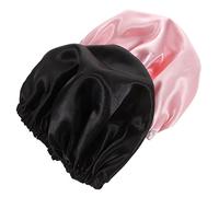 Vaguelly 2pièces Bonnet Satin Cheveux Nuit Réglable Double Pour Femmes Protection Cheveux Longs Élasticité Confort