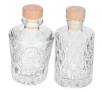 Vaguelly 2pièces Bouteilles Verre Transparent Flacons Miniatures Réutilisables pour Vin Confiture Et Élégant Colonne Romaine Et Étanches pour Événements Et
