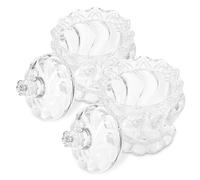 Vaguelly 2Pièces Candy Storage Jar Set with Lid Random Style Glass Snack Container for Home and Office Use