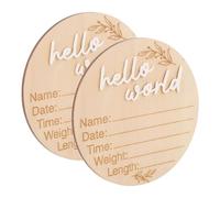 Vaguelly 2pièces Cartes Étapes De Bois Part De Naissance Panneau Annonce Pour Hôpital Panneau De Nom Né