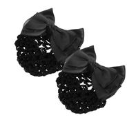 Vaguelly 2pièces Filet Chignon Cheveux Noir Accessoires Coiffure Pour Femmes Infirmières Hôtesses Personnel Hôtelier Maintien Cheveux Pour Travail Et Occasions Formelles