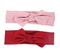 Vaguelly 2pièces Garçon Fille Bows Élastiques Bandeaux Pour Accessoires De Cheveux Garçon Pour Douche De Rose Rouge