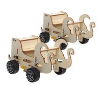 Vaguelly 2pièces Jeu De Construction De Voiture Modèle De Voiture Bois à Assembler Kit Activités Stem pour Éducation Scientifique Plaisir Construction
