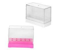 Vaguelly 2Pièces Nail Drill Bit Storage Box Durable Plastic Organizer With For Easy Display And Dust Protection For Nail Salons And DIY Enthusiasts