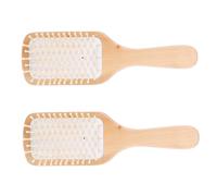 Vaguelly 2pièces Peigne Bois Carré Pour Coiffure Masseur De Cuir Chevelu Convient à Domicile Ou Voyage Lot