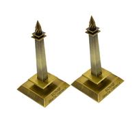 Vaguelly 2pièces Statues De Zinc Tour Indonésienne Modèle Architectural Vintage pour Décoration De Bureau Et Souvenirs De Bronze Antique