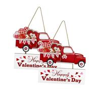 Vaguelly 2Pièces Wooden Wall Hanging Plaque Valentine Day Decorative Home Decor with Romantic Design