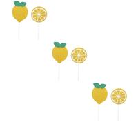 Vaguelly 3 Ensembles Décorations De Gâteau Citron Pour Anniversaire Garnitures De Cupcake Prêtes À Thème Lemon Fête Anniversaire Shower Design Charmant 24 Pièces * 3