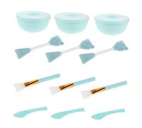 Vaguelly 3 Ensembles Kit pour Masque Facial Silicone avec Bol Mélangeur et Brosse Double Usage Ours Outils Esthétiques Multifonctions pour Application et Nettoyage Du Visage à Domicile et