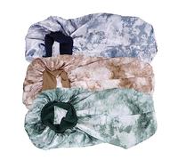 Vaguelly 3 Pièces bonnet de nuit cheveux longs capuchons tresser filet gel curls wavy hair shower cap verte bandeau cheveux bonnet de nuit à larges bords sommeil élastique Satin