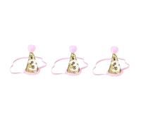 Vaguelly 3 Pièces chapeau de fête Chapeaux de fête d'anniversaire de 3 ans chapeau de trois anniversaires 3e cheveux d'or Chapeau rose bandeau rose chapeau d'anniversaire fille