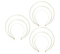 Vaguelly 3 Pièces Crown Hairhoop Three-layer Baroque Headband For Women Flexible Renaissance Headpiece For Bridal Weddings Cosplay And Costume Parties