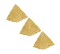 Vaguelly 3 Pièces De Table De Sable Pyramide Ornement Petit Ancien Enfant Pyramides Artisanat Bureau Accessoire Chiffre Figurine Egypte Égyptien Unique Résine Golden