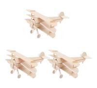 Vaguelly 3 pièces DIY Kit Maquette Avion Bois pour Garçon Fille Puzzle Éducatif à Assembler et Peindre Créatif pour Développer Imagination et Motricité