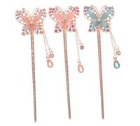 Vaguelly 3 Pièces Étape en épingle à cheveux rétro tremblant hairpin barrette accesoires épingles à cheveux en forme de Accessoires de cheveux chinois accessoires de cheveux hanfu alliage