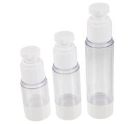 Vaguelly 3 pièces Flacon de Voyage Plastique Ensemble de Bouteilles Sous Vide Rechargeables pour Cosmétiques Lotions et Crèmes pour Voyager et Camping