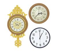Vaguelly 3 Pièces Horloge pour Maison de poupée de Maison de Jeu Mini décoration de Meubles décoration Murale de la de poupée Jouets de Vintage Horloge Murale rétro pla