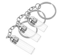 Vaguelly 3 Pièces Mise En Bouteille D'huiles Essentielles Bouteilles De Parfum De Voyage Mini Bouteille De Parfum Rechargeable Simple Aromathérapie Porte-clés De Parfum Pots Un Verre Silver