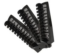 Vaguelly 3 Pièces peigne pliant style pliable double peignes outil de cheveux de queue bien à tête haut petit cuir chevelu portable brosse pinceau portefeuille Bristle Brush Plastique Black