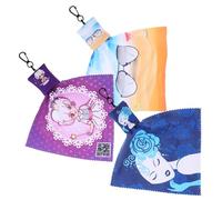 Vaguelly 3 Pièces porte-clés en tissu à lunettes lingettes chiffon de nettoyage filtrer nettoyeur spectacle spray pour écran chiffon à lunettes Gernes de lunettes Tissu de fibres