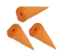 Vaguelly 3 pièces Simulated Ice Cone Set Large Caramel Color Crisp Dessert Shop Display Accessories Realistic Food Shaped Decor for Party Photography Prop