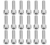 Vaguelly 30 Pièces Vis à Six Pans Creux Cannelée M5x15mm Argenté en Fer pour Tronçonneuse et Démarreur de Tronçonneuse, Accessoire de Coupe du Bois et Foresterie