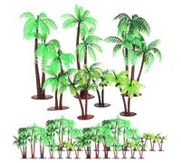 Vaguelly 31 pièces Modèle Cocotiers Plastique Miniatures Décor Tropical Palmier Artificiel pour Diorama Jardin Féerique Décorations Paysage Train Maquette