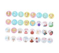 Vaguelly 32pièces Autocollants Mensuels Décalques Autocollants Auto-adhésifs Pour Suivre Les Étapes De Votre Né Pour Capturer Les Moments Du Année