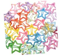 Vaguelly 35 Pièces Épingle à cheveux étoile à cinq branches pour enfants fille bébés étoiles pinces à cheveux agrafe pinces à pression pour les cheveux Clip à cheveux d'étoile Métal