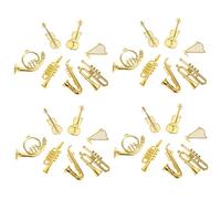 Vaguelly 35 Pièces Miniature Musical Instruments Set Authentic Mini Guitar Violin Trumpet Models for Dollhouse Decoration Compact Musical Instruments Collection Detailed Miniature