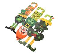 Vaguelly 3ensembles Décoration De Trèfle pour Saint-Patrick Lot de Autocollants Muraux avec Motif GNOME à Suspendre Porte Ou Fenêtre