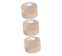 Vaguelly 3pièces Boîte à Dents Bois Gravée Pour Souvenirs Enfance Coffret De Rangement Pour Premières Dents