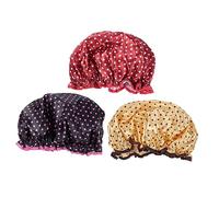 Vaguelly 3pièces Bonnet De Douche Imperméable Double Couche Lot De Bonnets De Bain Couvre-pommes De Douche
