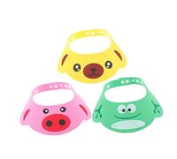 Vaguelly 3pièces Chapeau De Bain Pour Garçon Fille Réglable Bonnets Cartoon Rose Jaune Vert Pour Garçon Fille Protection Lors Shampoing Coupe De Cheveux
