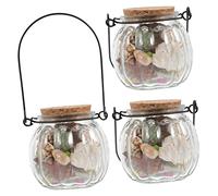 Vaguelly 3pièces Lot de Bouteilles Verre Forme Escargot Bouchon Liège Décor Naturel avec Coquillages Cadeau Garçon Fille Original pour Intérieur Ou Bord Mer