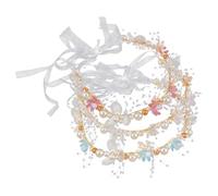 Vaguelly 3Pièces Pearl Flower Crown Headband For Hair Accessories Set With Elegant Floral Design For Weddings And Photography