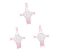 Vaguelly 3pièces Transat De Bain Ajustable Pour Garçon Fille Support Antidérapant Maille Confortable Lit De Bain Multi-usages Né Rose