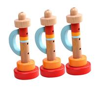 Vaguelly 3Pièces Trompettes Bois pour Garçon Fille Musicaux Sécurisés et Créatifs pour Développer Les Capacités Musicales pour Garçons et Filles