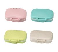 Vaguelly 4 pièces Boîte Pilules Portable Mini Compartiments Simple Rangement pour Médicaments et Bijoux Léger pour Maison Bureau Bleu Vert Couleurs Primaires Rose