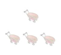 Vaguelly 4 Pièces Chariot En Rotin Décor De Landau Contenant De Bonbons Landau En Osier Conteneur De Faveur Centre De Table Landau Panier De Fleurs De Mariage Jouet Landau Plastique Rose