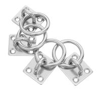 Vaguelly 4 Pièces Crochet Anneau Acier Inoxydable Lot de Fixation Murale et Plafond Base Carrée Pré-percée Support Suspendu Robuste pour Plantes Hamacs et Équipements Usage Intérieur et