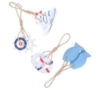 Vaguelly 4 pièces Décoration Nautique Méditerranéenne de Mini Réseaux Ornements Poisson et Bouée de pour Fête Thématique Plage et Décoration Murale